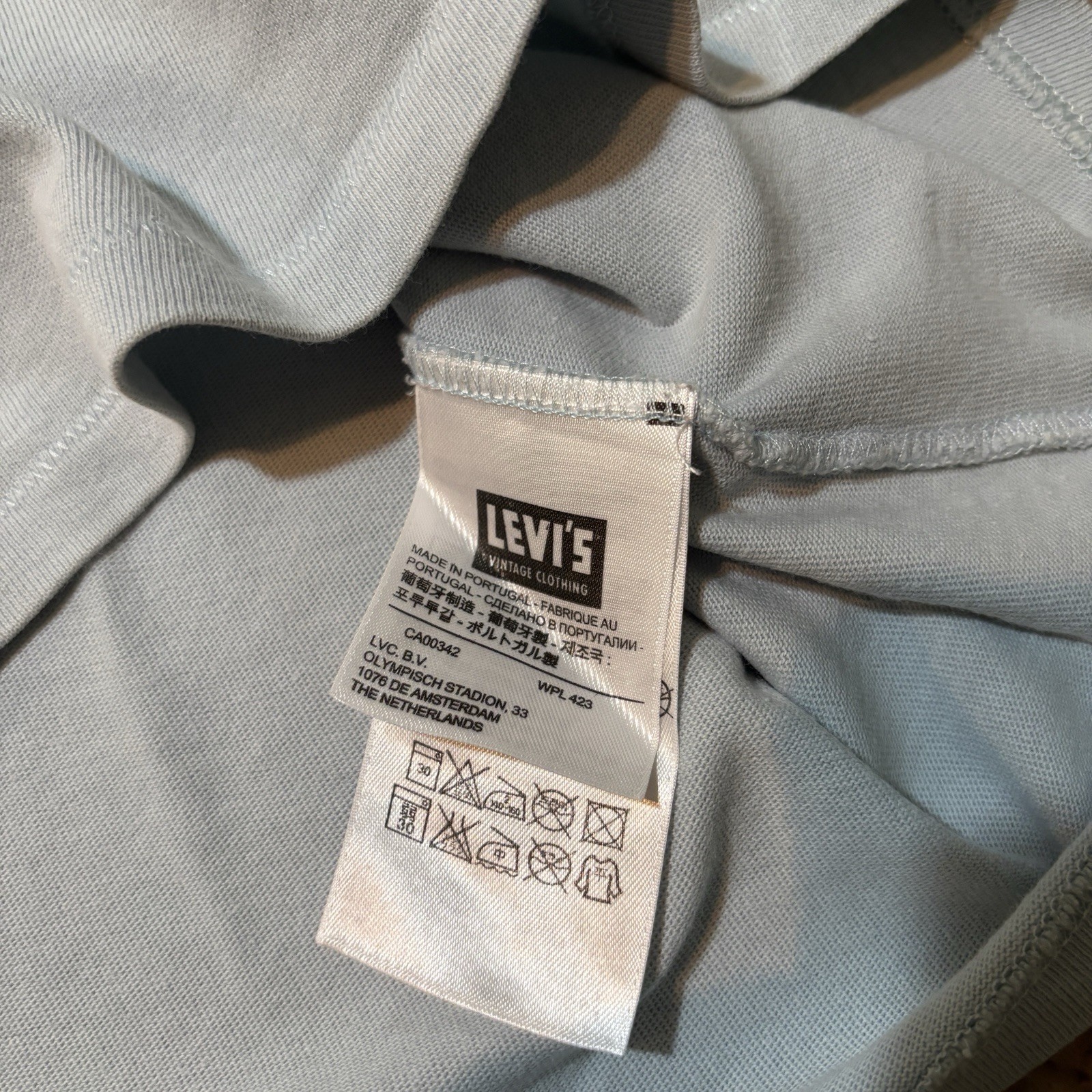Levi’s Vintage Clothing Shirt Mens Medium Blue Ringer LVC 50’s Sportswear Baby T gallery