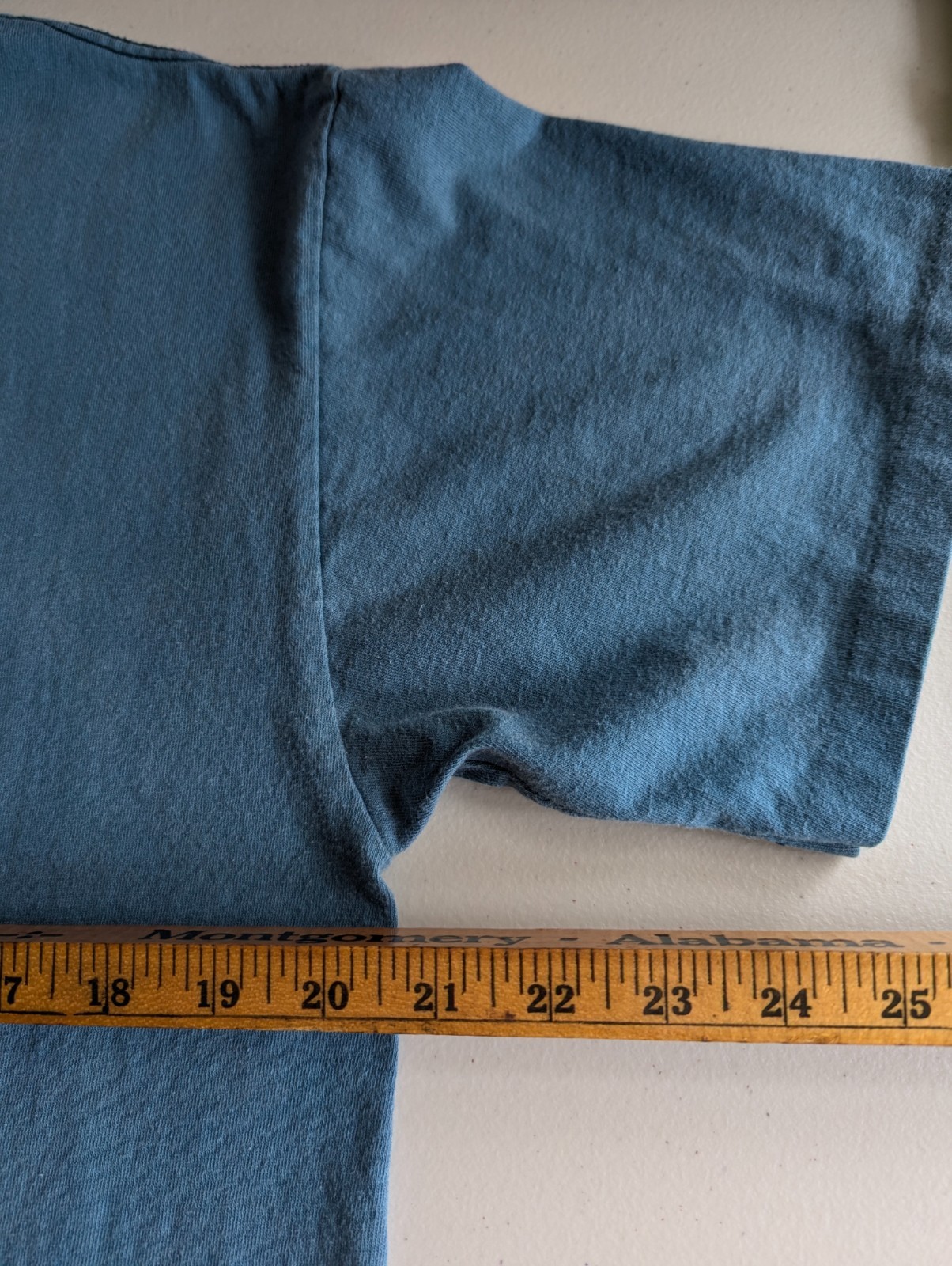Vintage Antique Fisherman Shirt Sz Large Blue Single Stitch Laid Back Humor 90s gallery