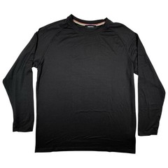 Bugatchi Shirt Mens Large Black Long Sleeve Crewneck Raglan Knit Solid Basic