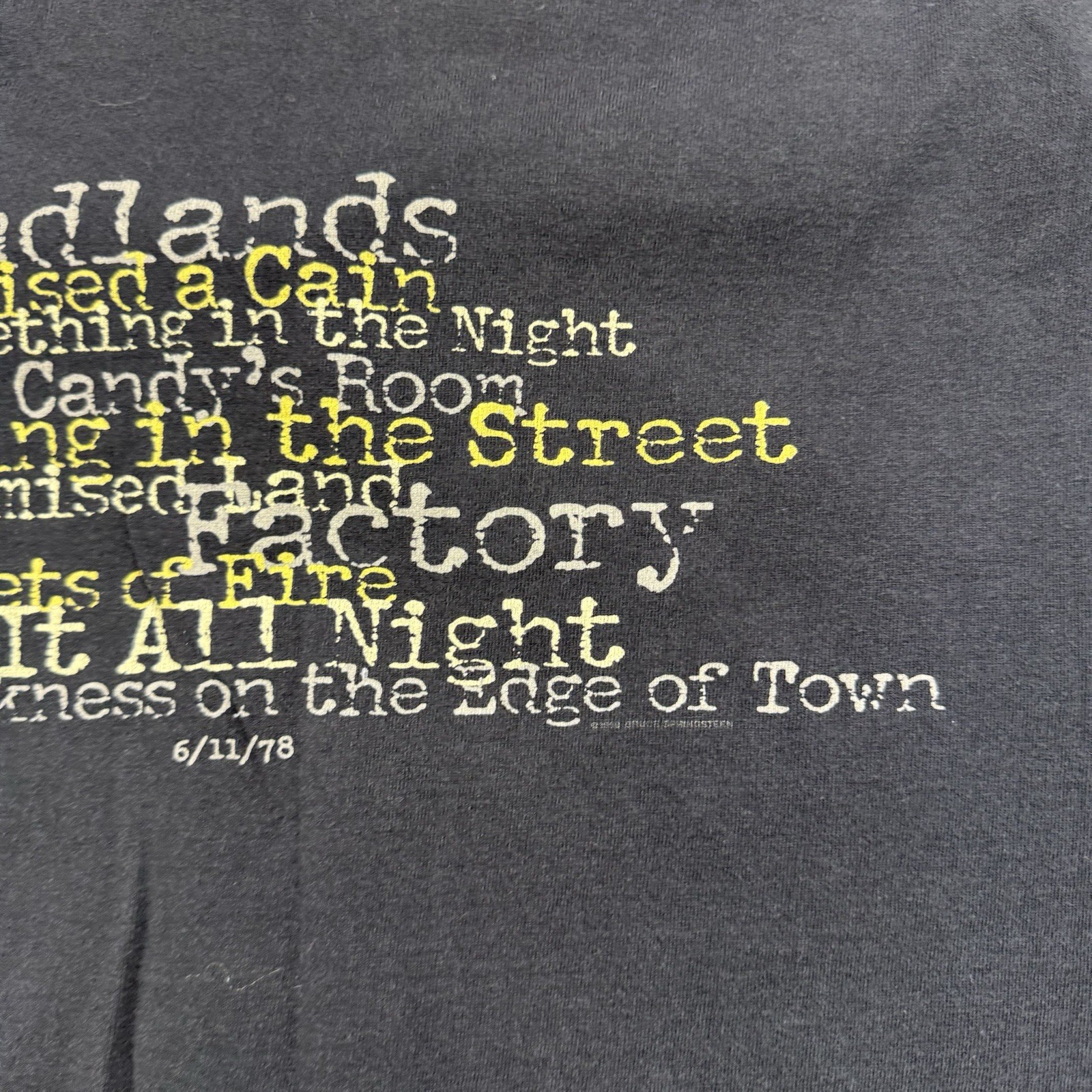 Vintage 90s Bruce Springsteen Darkness On The Edge Of Town Music t-shirt Mens XL gallery
