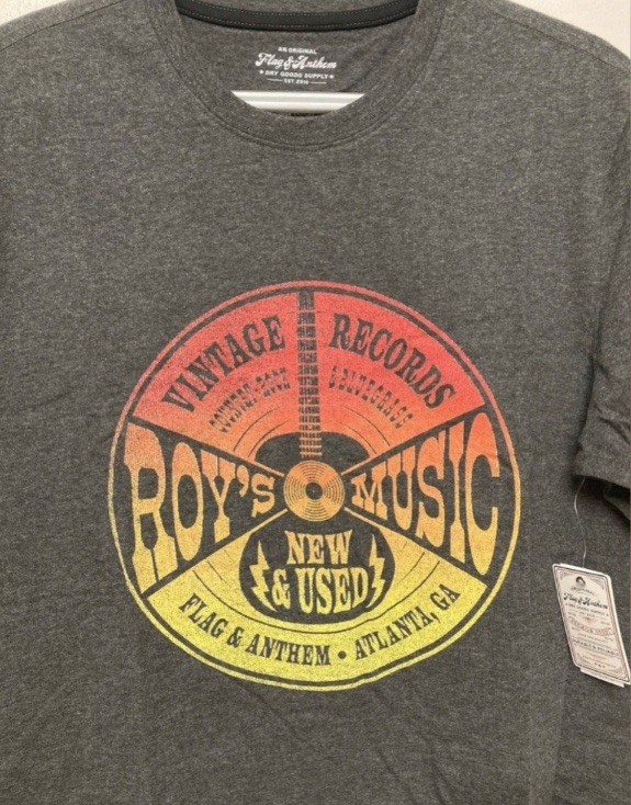 Flag & Anthem Mens T-Shirt Medium Dark Grey Graphic Tee Short Sleeve Guitar NWT gallery