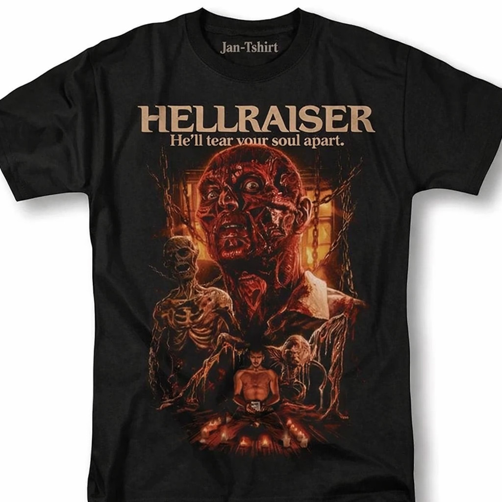 Hellraiser Pinhead 80s Horror Cult Movie, Vtg Retro Movie Poster Tee Unisex gallery