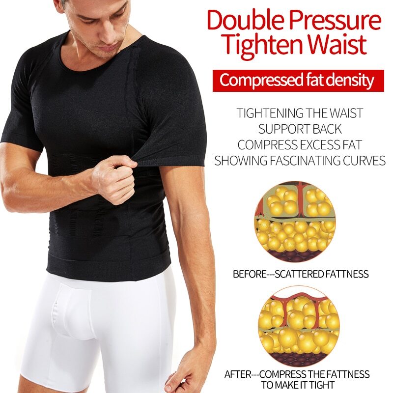 Men's Body Shaper Toning Shirt Ultra Durable Vest Compression Slimming Underwear gallery