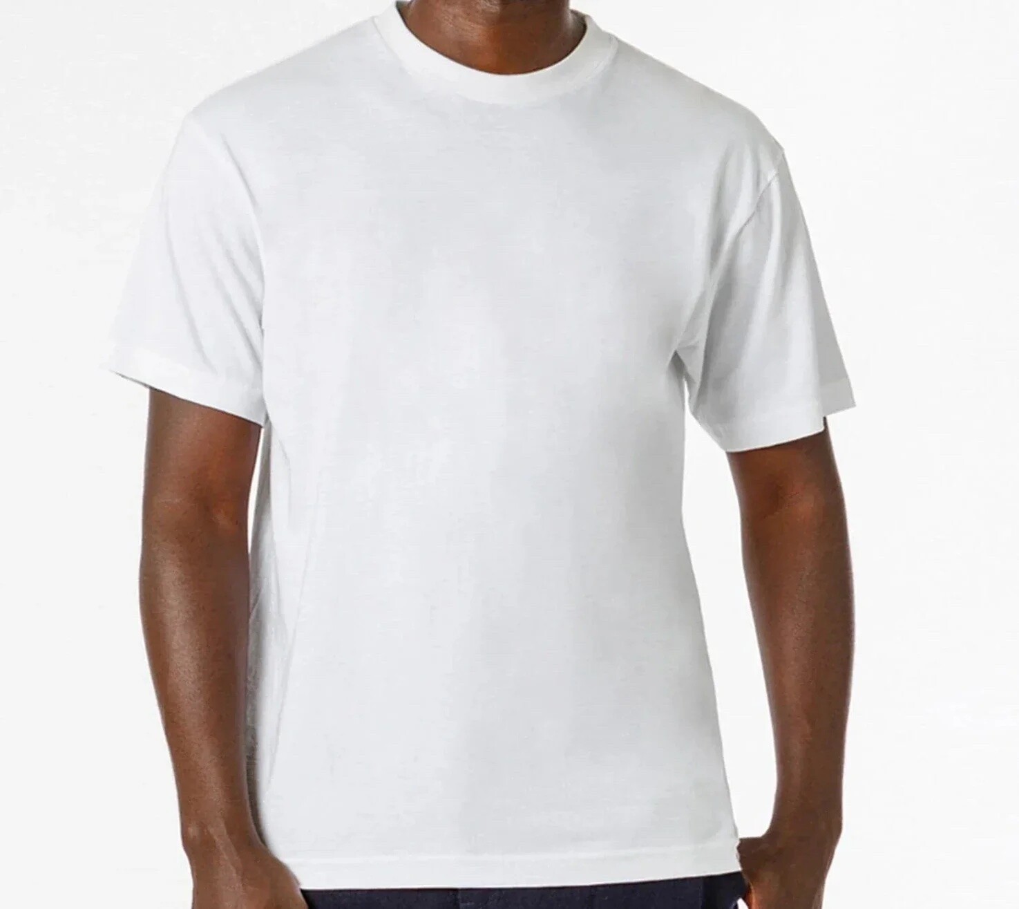 SunTees Men's Plain 100% Cotton White Crew T-Shirt Heavy Short Sleeves T Shirts gallery