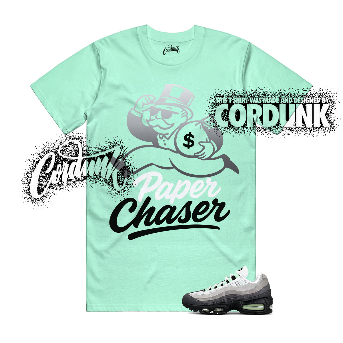 Air Max 95 Fresh Mint Big Bubble Green Foam Grey OG T Shirt Match PAPER gallery