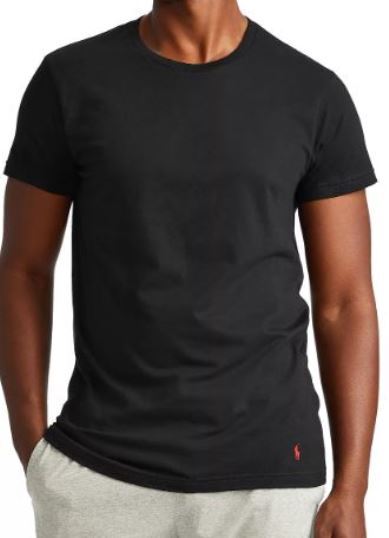 3 GENUINE POLO RALPH LAUREN MENS 1XL TO 6XL BIG&TALL BLACK COTTON CREW T-SHIRTS gallery
