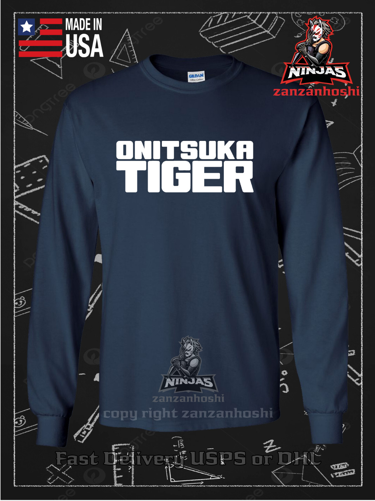 New Tees Onitsuka Tiger Logo Men's Long Sleeve T-Shirt American Tees gallery
