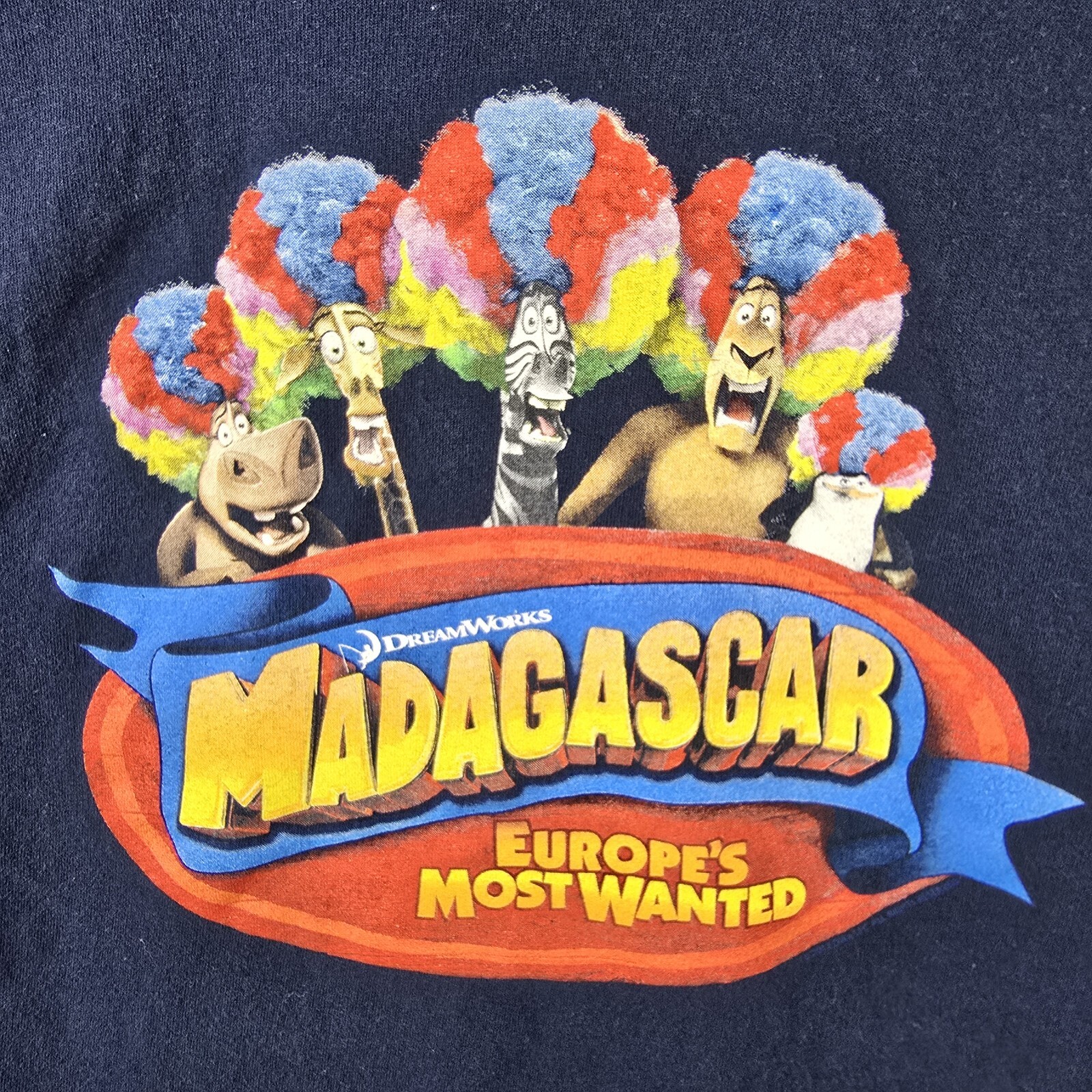 Madagascar Europes Most Wanted Promo Movie T-shirt Small Dreamworks Blue 2012 gallery