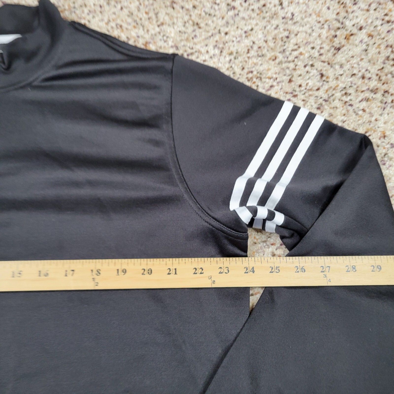 Adidas Shirt Mens Large Black Performance 1/4 Zip Long Sleeve Climalite Golf A3 gallery