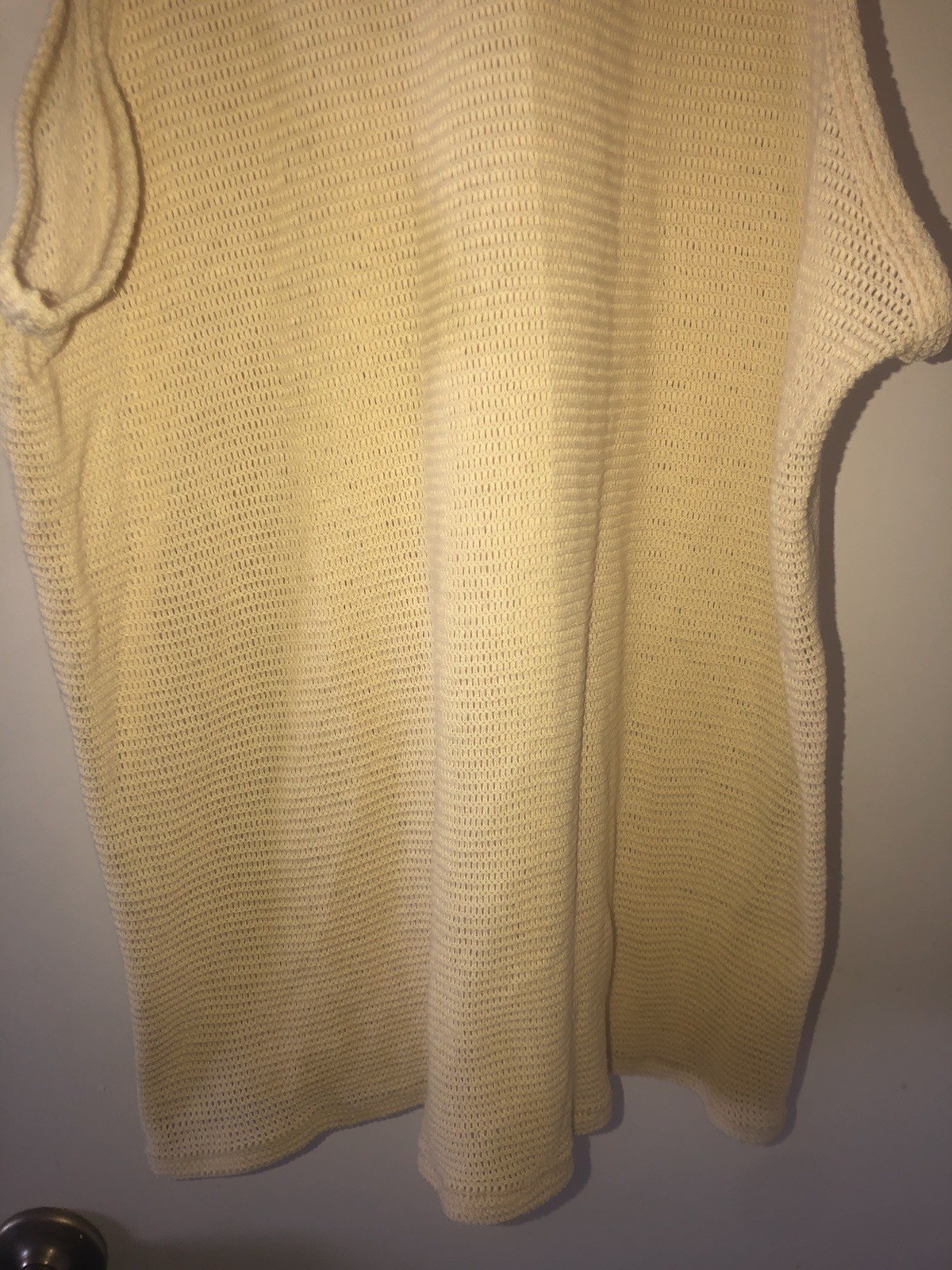 Vintage 80s MunsingWear Yellow Fishnet Aero Knit Dacron/Cotton Blend Tank Top XL gallery