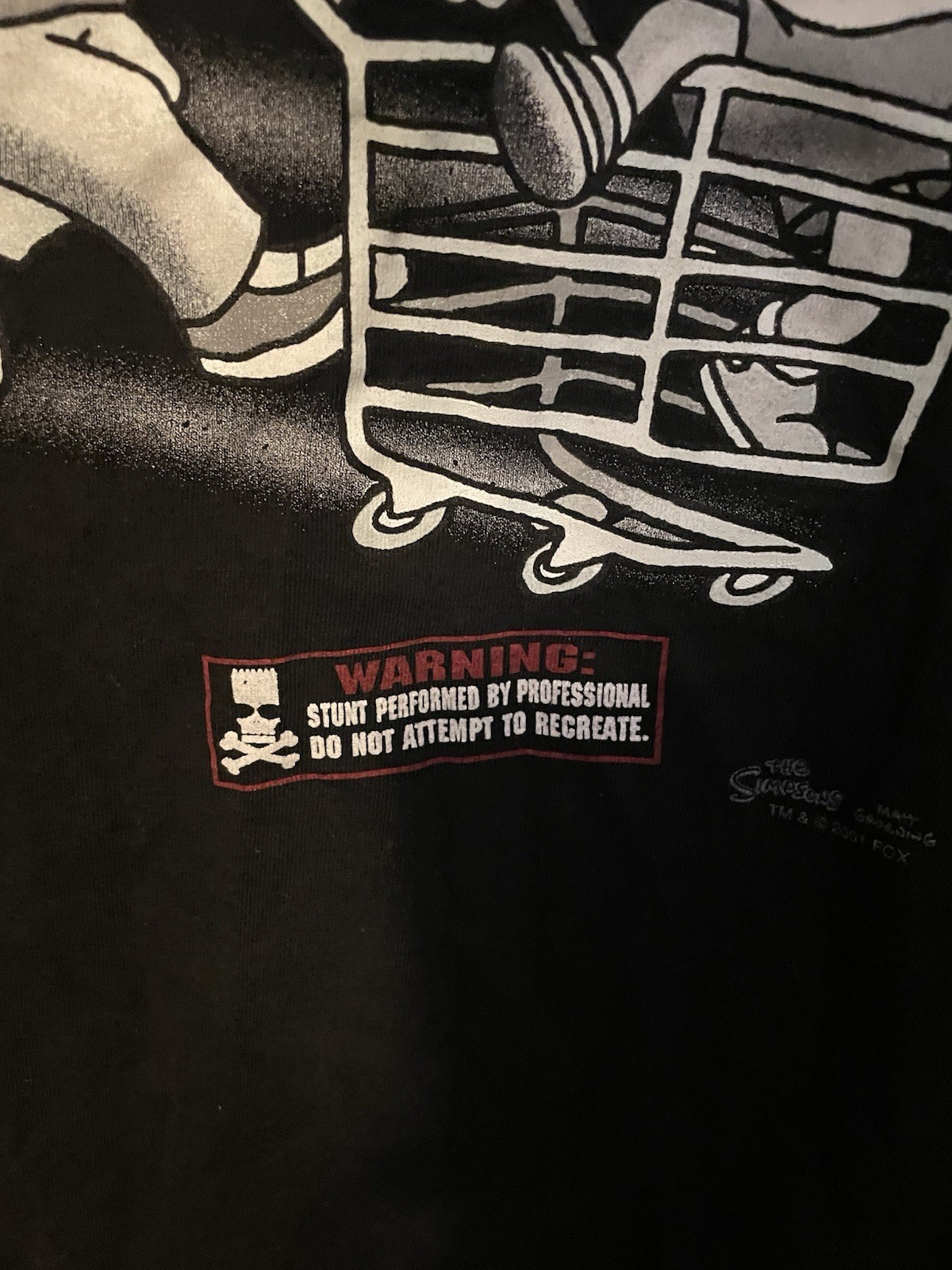 Vintage 2001 The Simpsons Bart Simpson Skateboard T Shirt Delta Pro Weight L gallery