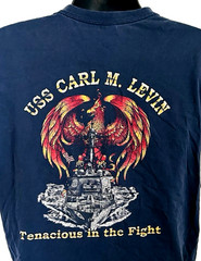 USS Carl M. Levin (DDG-120) “Tenacious in The Fight” U.S Navy Military T-Shirt L