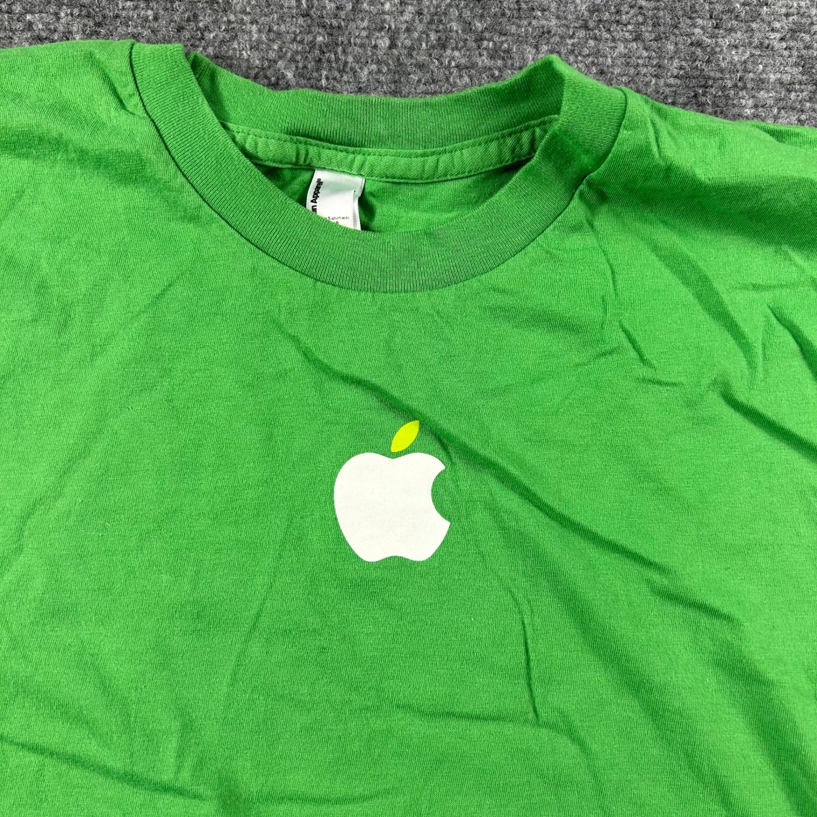 Apple T-Shirt Mens Medium Green American Apparel Logo Tech Promo Tee gallery