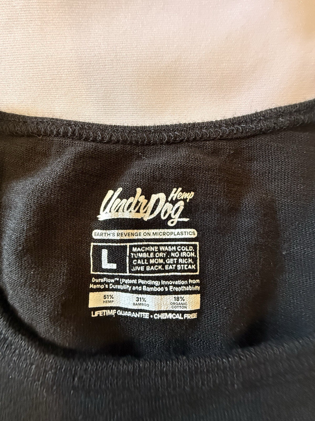 Underdog Hemp T-shirt Men’s Large Black Duraflow Bamboo Organic Cotton Tee NEW gallery