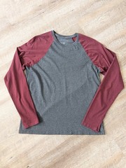 Pact MD Baseball Raglan Shirt Gray Long Sleeve Organic Cotton Preppy Sustainable