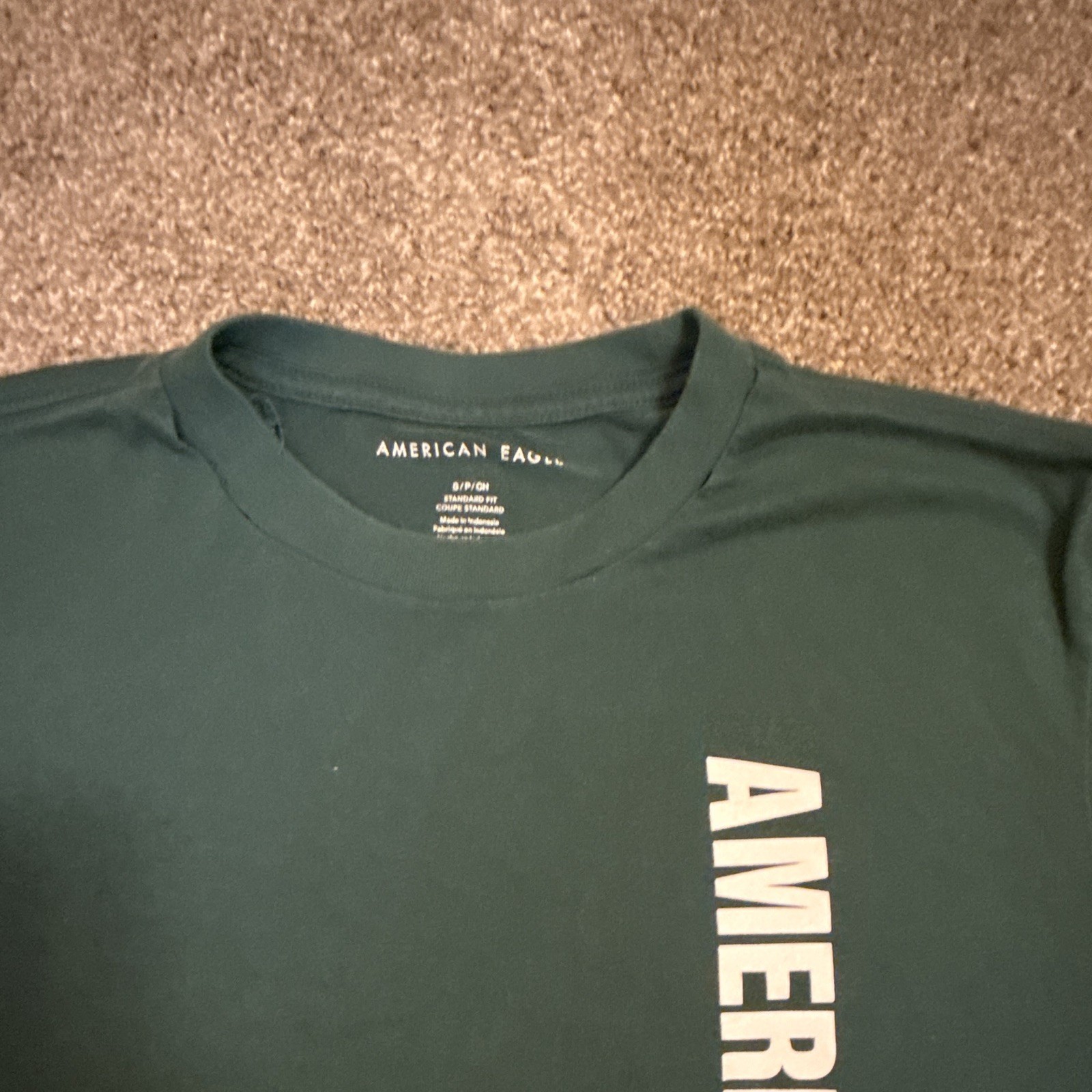 American Eagle Men's Green Graphic Logo Crew Neck Short Sleeve T-Shirt Size S gallery