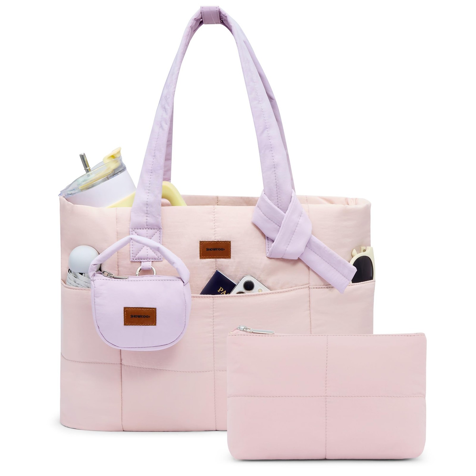 Puffer Tote Bag for Women, Lightweight Quilted Work Tote Handbag, Large Capac... gallery