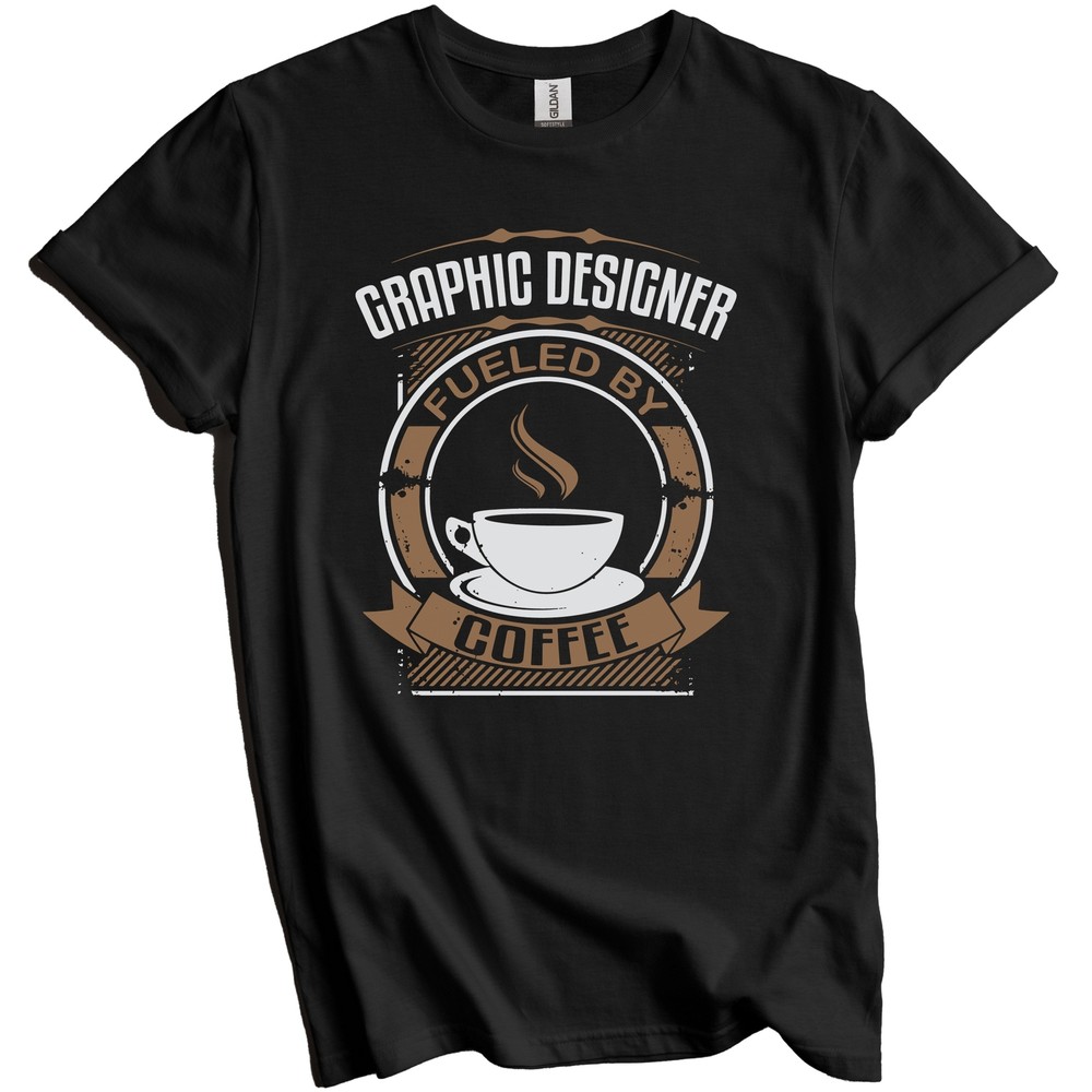 Graphic Designer Fueled By Coffee Funny Graphic T-Shirt