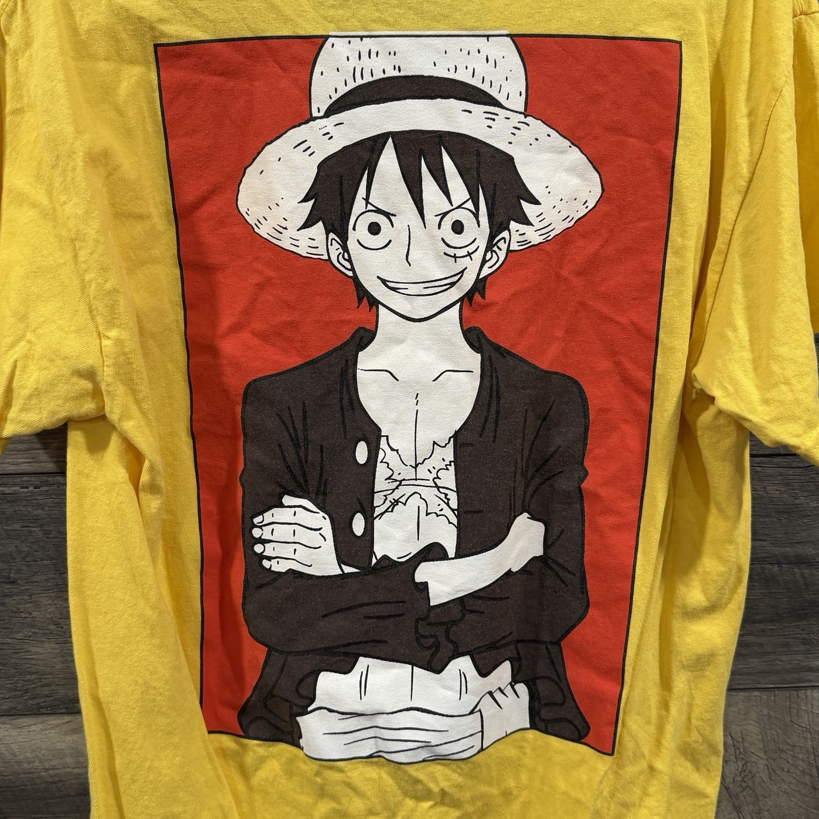 One Piece Monkey D LUFFY Manga Black Short Sleeve T-Shirt - Men's Size L gallery