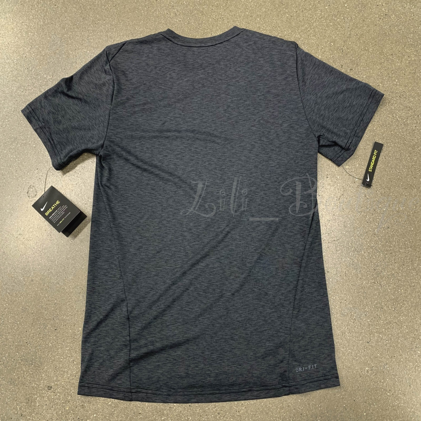 Nike Men Dri-Fit Breathe Training Top Tee Shirt AT3737-010 Charcoal Black Size M gallery