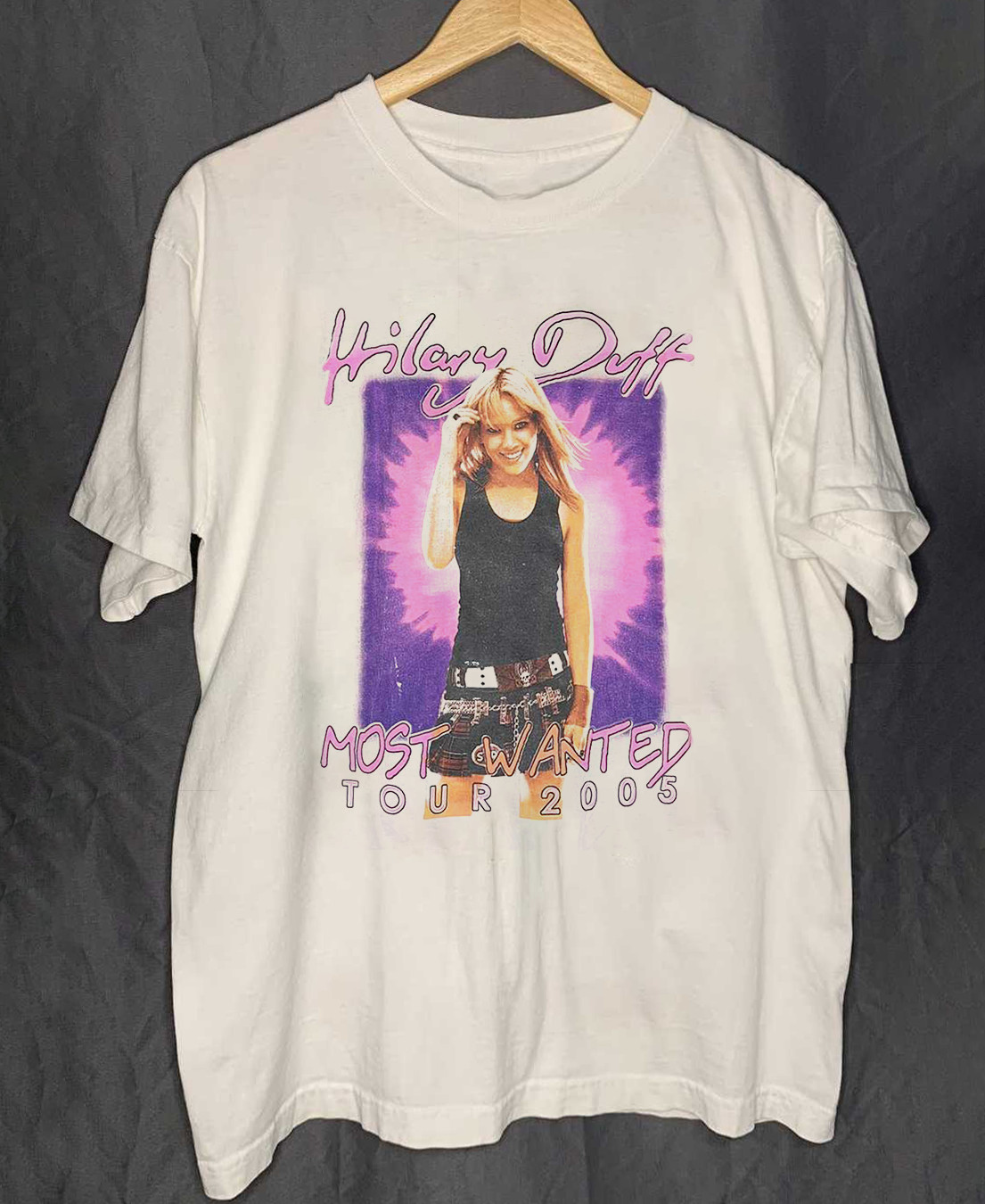 HILARY DUFF TOUR Most Wanted Tour White Unisex Cotton T-Shirt MK427 gallery
