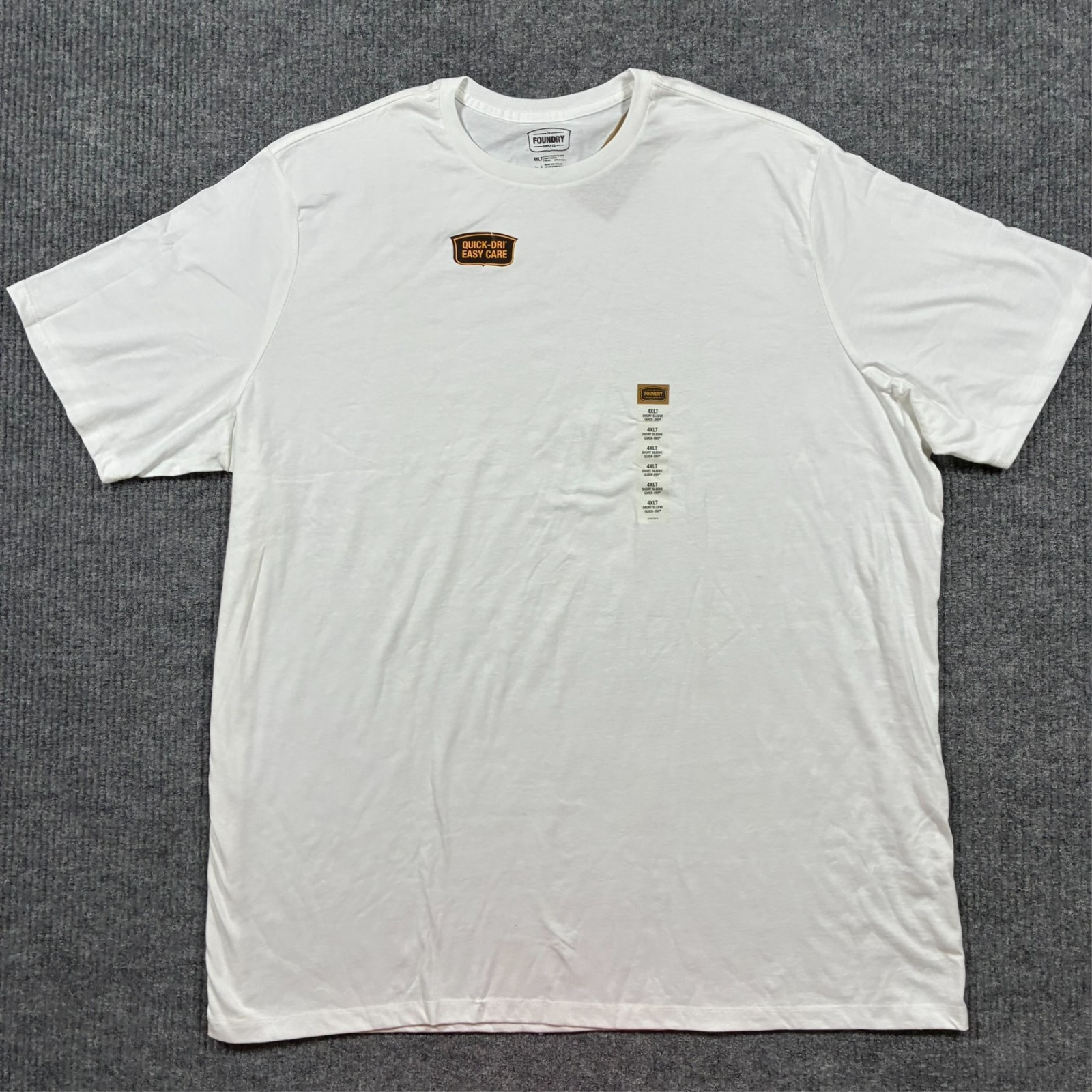 The Foundry Supply Co. Mens T-Shirt Size 4XLT White Casual Quick Dri Easy Care