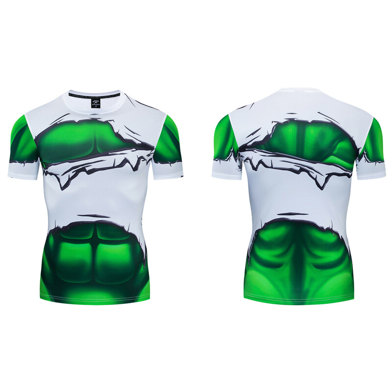 Men's T-shirts Superhero Compression Tee Gym Active Wear Fitness Tights Tops gallery