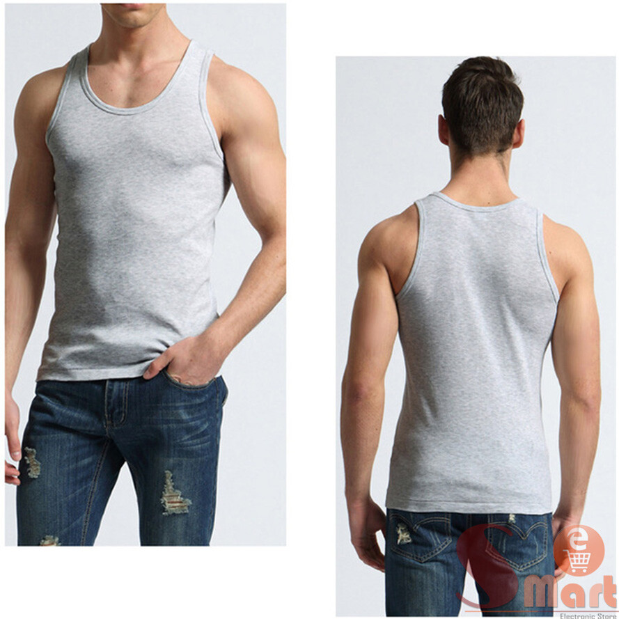 3 PC Mens 100% Cotton Tank Top A-Shirt Wife Beater Undershirt Workout Shirt gallery