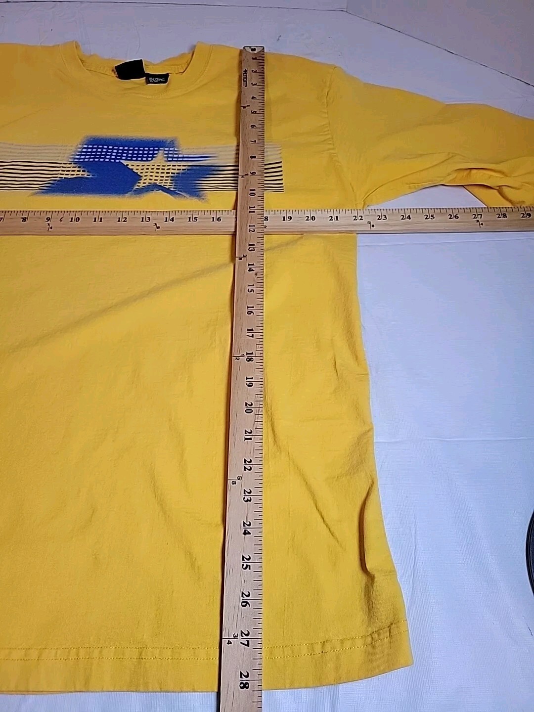 Vintage Starter T Shirt Men XLarge Yellow Graphic Logo Casual 00s Y2K Damage gallery