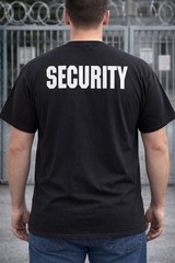 Security Printed left Chest & Full Back T-Shirt