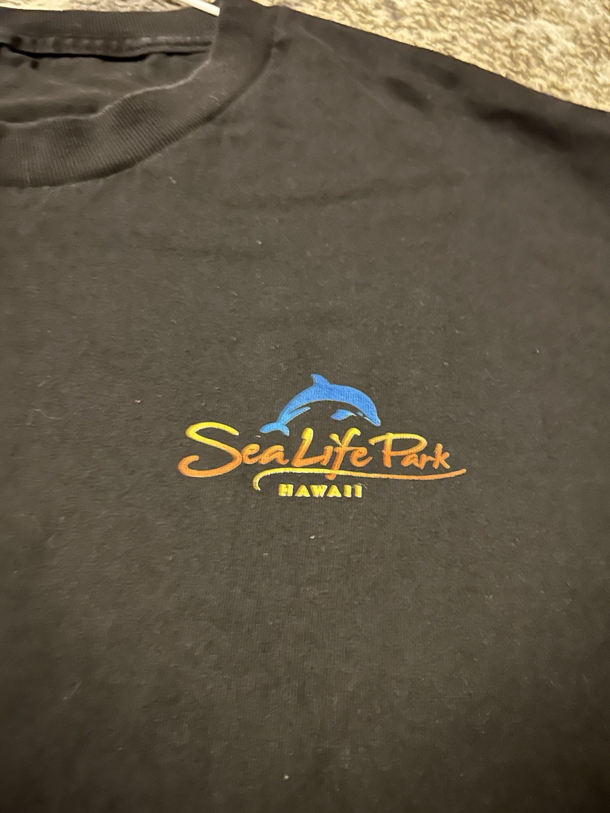 VTG Sea Life Park Hawaii Shirt Dolphin Double Sided XL Black Y2K No Tag gallery