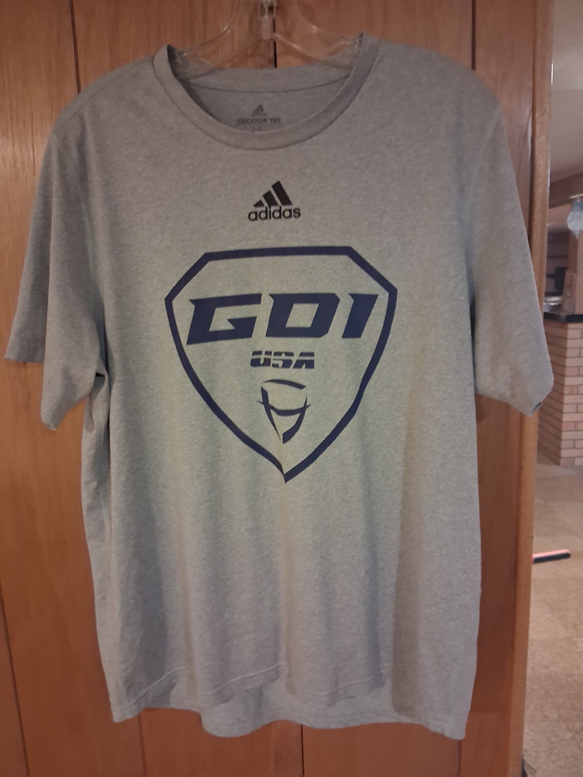 ADIDAS Creator Tee GD1 USA Gray Short Sleeve Shirt! Stretchable! NWOT! Large gallery