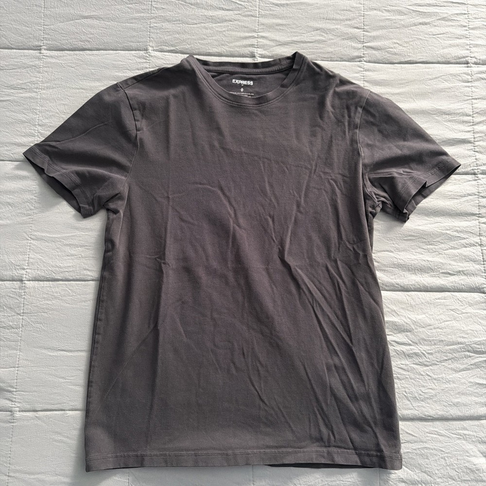 Express T Shirt Men’s Medium Gray Stretch CrewNeck Everyday Basic Casual T-Shirt