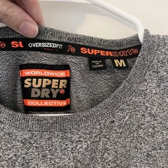 Superdry Men’s Acid Graphic Mid Weight T-Shirt Short Sleeve Gray Neon Crew M