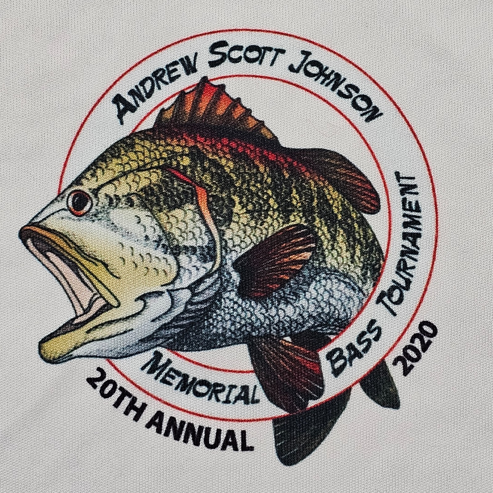 Andrew Scott Johnson Bass Tournament 2020 White Long Sleeve T-Shirt Men’s M