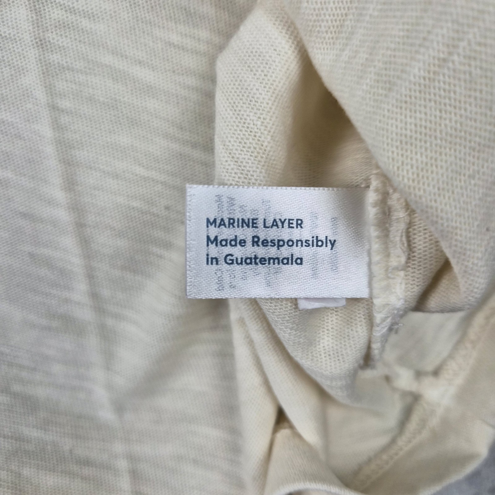 Marine Layer Tee Mens XXL Vintage Heavy Slub Pocket Antique Cream Short Sleeve gallery