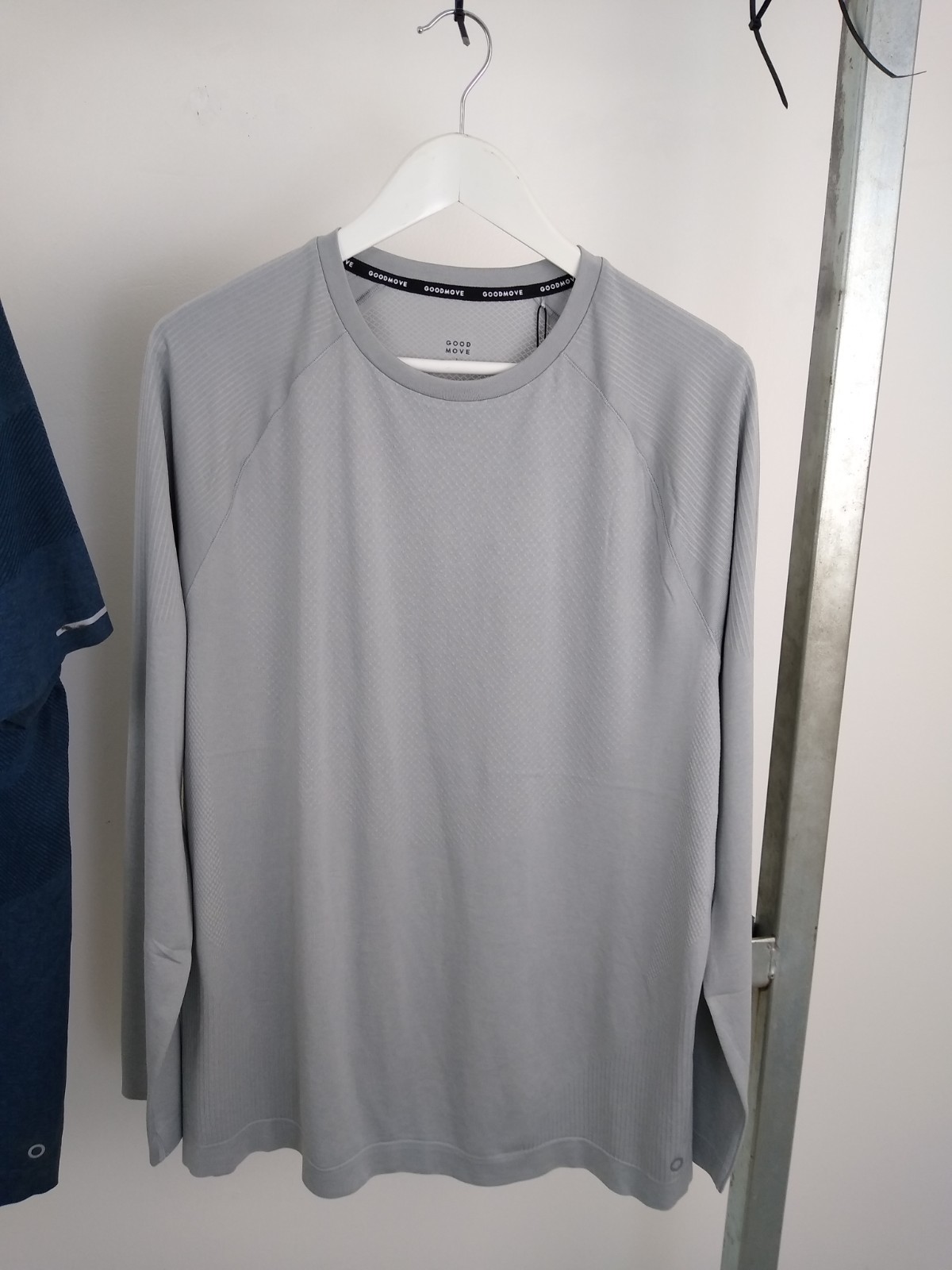 Goodmove 2Pcs Men's Quick Dry T-shirts Size L Grey & Blue NEW gallery