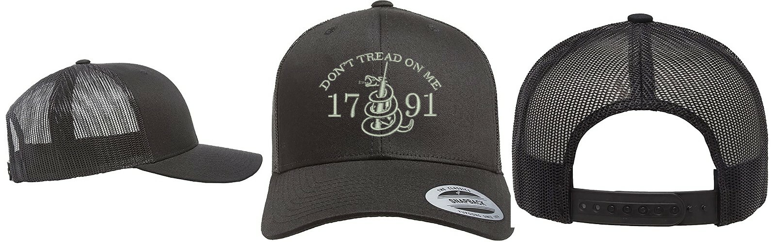 Yupoong Snapback Trucker Embroidered Hat Don’t Tread On Me 2nd Amendment AR15