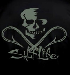 Salt life Long Sleeve, Skull and Hooks, Men’s Graphic TShirt, Lg, XL, or 2XL