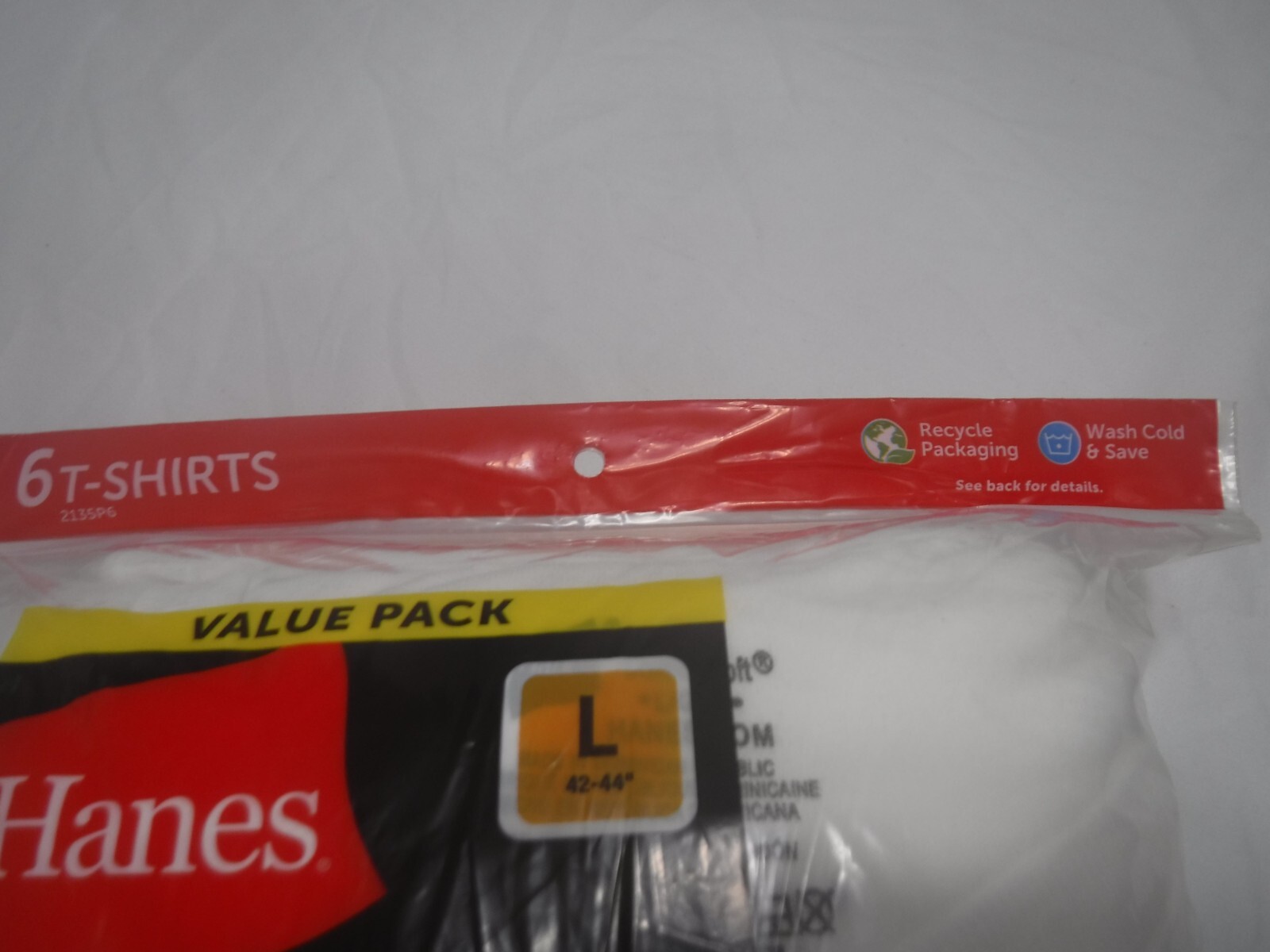 Short Sleeve T-Shirt Men's Size L 42-44 value pack of 6 Tagless gallery