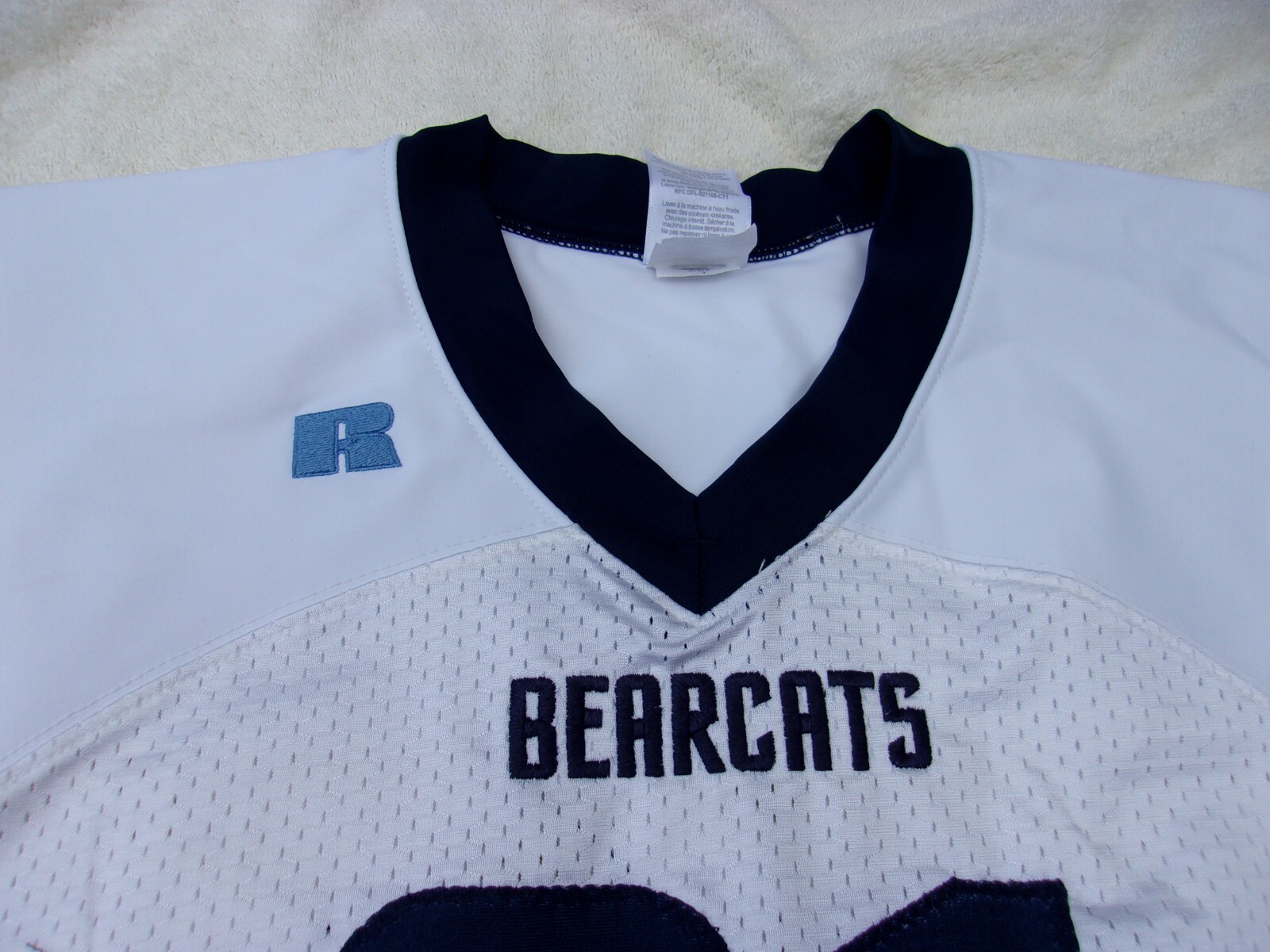 NWOT Russell game cut football jersey, nylon blend, mens L, Bearcats, Jones, #21 gallery