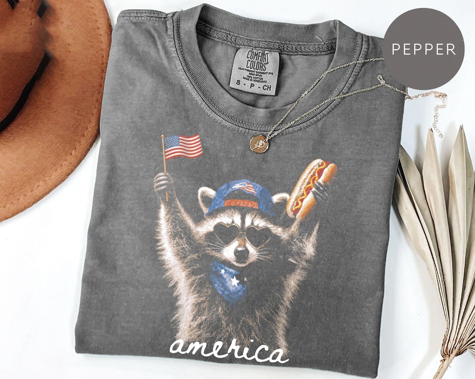 HOT!!! Feral & Free Racoon Shirt, 4th of July Shirt, USA Independence Day Shirt gallery