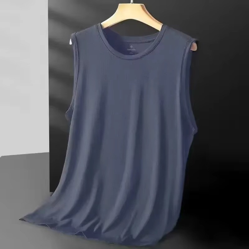 Men's Ice Silk Mesh Vest Lightweight Sports Summer Wear Sleeveless T-shirt Tank gallery
