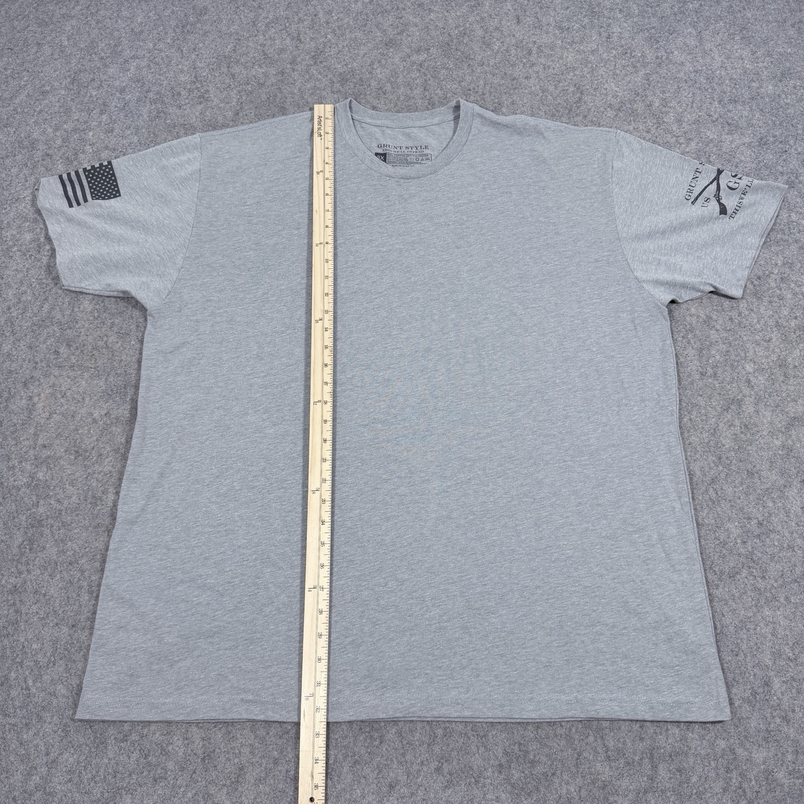 Grunt Style Casual Crewneck Short Sleeve T-Shirt Fits Men's Size 3X XXXL Gray gallery