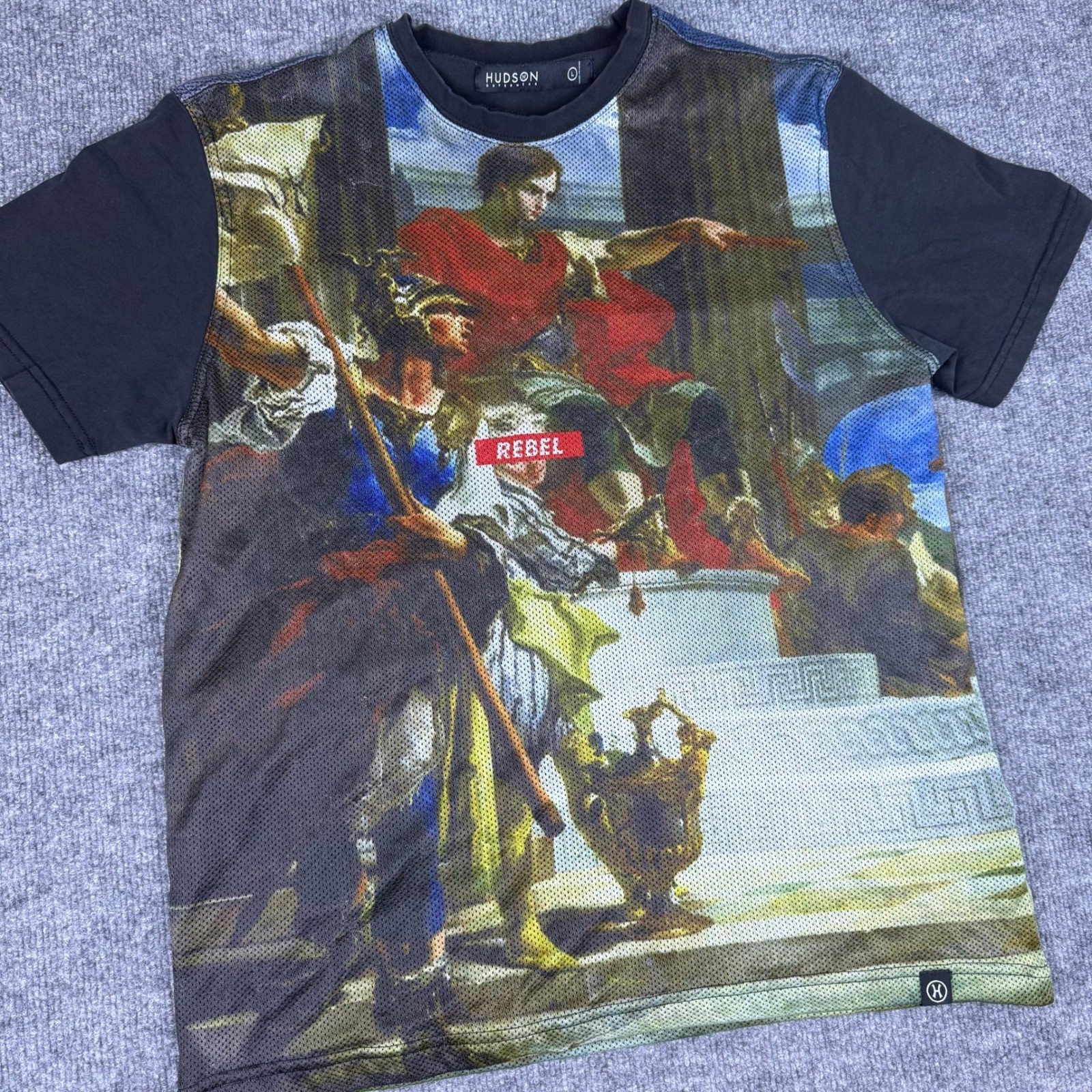 Hudson Outerwear Graphic Rebel Print Jersey T Shirt Men's L Black Art 85 Slave gallery
