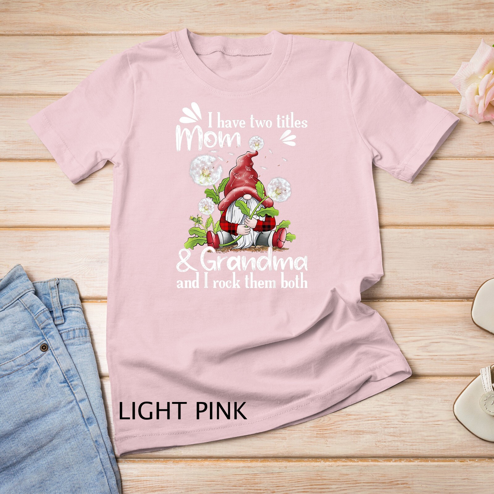 I have two titles MOM and grandma Dandelion Gnome mother day Unisex T-shirt gallery