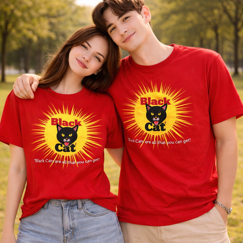Vintage Black Cat Fireworks S-3XL T-Shirt 90s Promo Tee Yellow Tag Rare Graphic gallery