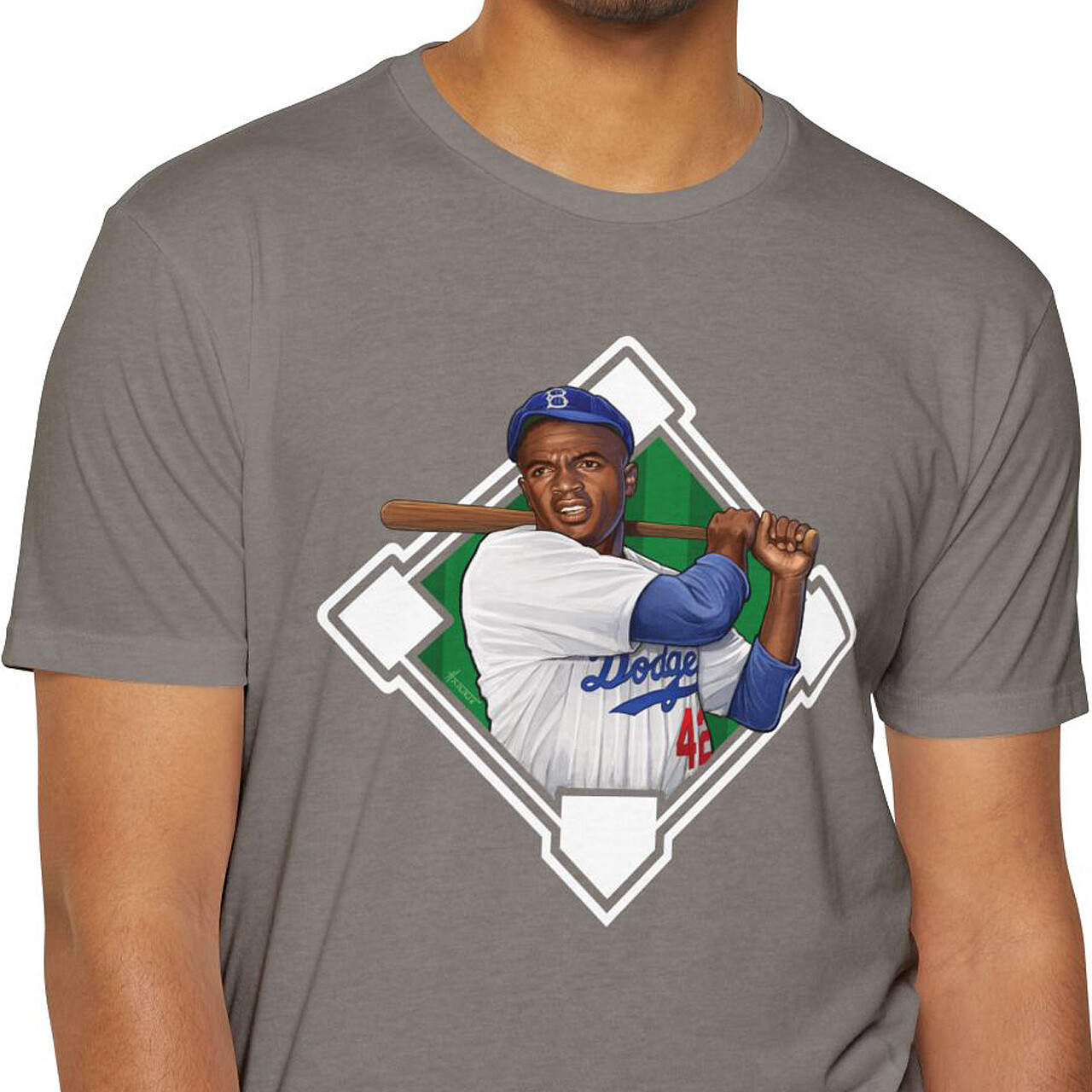 Jackie Robinson Dodgers Unisex CVC Jersey T-shirt gallery