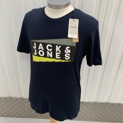 Jack & Jones Core T Shirt Men’s Medium Crew Neck Spellout Blue Casual BNWT