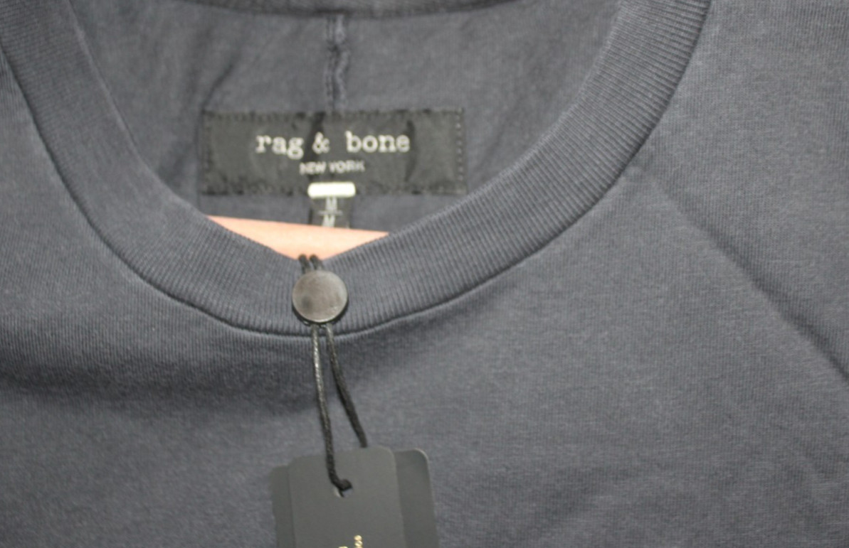 NWT Rag & Bone Short Sleeve Embroidered Dagger Tee Mens Med. Washed Black $128 gallery